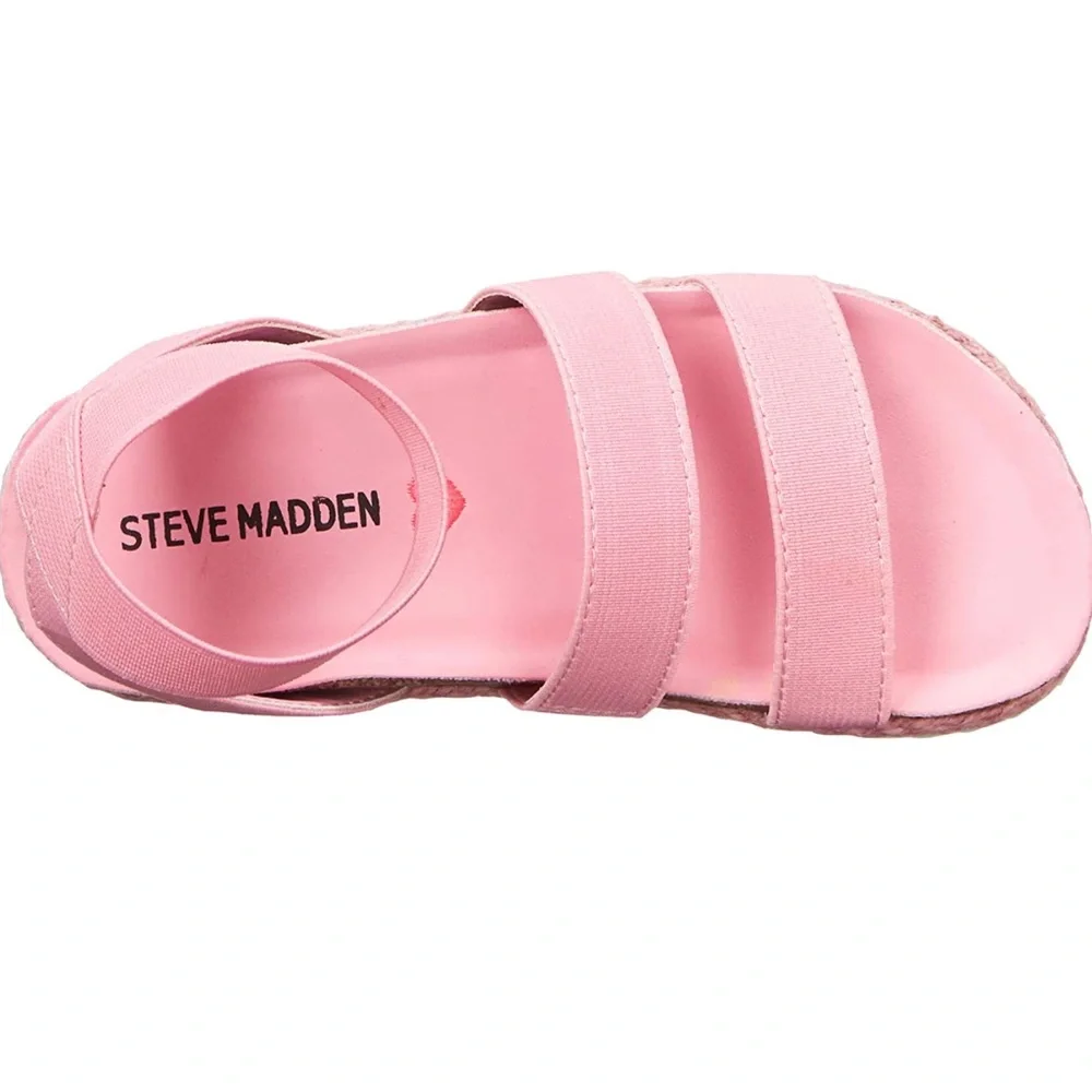 Steve Madden Girls Kimmie Espadrille Wedge Sandal Pink Kids Size 3